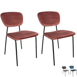 Nimara Lot de 2 Chaises de salle à manger en velours | Chaises de salle à manger et chaises de cuisine en tissu pour la table à manger