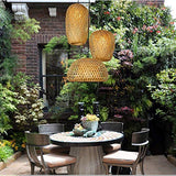 Main En Bambou Naturel Lustre Tissage Vintage Luminaire Suspendu Rotin Tissé Créations De Fées Créatives Réglable E27 Lumiere Plafond Restaurant Salon Chambre Rétro Vague Ombre Suspensions Lamp Design