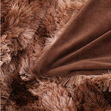 KHDJ Couverture Fausse Fourrure Douce Chaude pour Hiver Plaid Polaire Réversible Couvre-Lit à Poils Longs en Polyester pour Lit Canapé Sofa Entretien Facile,Marron,130 * 160cm