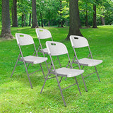 SKYLANTERN Lot 4 Chaise Pliable Blanches 44x46x50 cm - 4X Chaise Pliante Noire Robuste - Lot de 4 Chaise Pliante Confortable Pratique pour Jardin, Mariage, Camping
