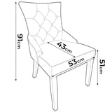 Chaise de Salle à Manger - Lot de 2/4, Couleurs au Choix - Design Retro, Revêtement Tissu, Pied en Bois - Fauteuil, Cuisine,Salon