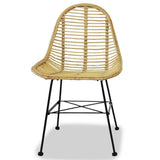 vidaXL 4x Chaises de Salle à Manger Résine Tressée Naturel Cuisine Dîner Repas