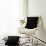 MIULEE 2 Housses de Coussin en Velours Décoratif Canapé Outgeek Home Decor Taie d'oreiller Super Doux Decoration Maison Salon Chambre pour Canapé Clic Clac 45 x45 cm 18"x18" Noir