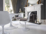 Little Tulip Shop Table Ovale en marbre de Carrara Blanc 170 x 110 cm - 6 chaises latérales Tulipes