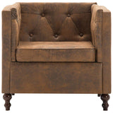 Xingshuoonline Fauteuil de Bureau avec revêtement en Tissu Imitation Daim Marron