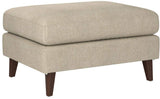 Marque Amazon - Rivet Sloane - Repose-pieds moderne style vintage à pieds en biais, largeur 81,3 cm, Coquille d'-uf