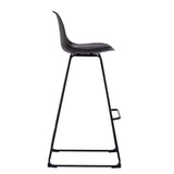 WOLTU Lot de 2 Tabourets de Bar Design en Similicuir et métal,Noir BH158sz-2