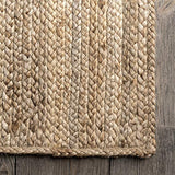 nuLOOM Tapis de sol Collection Rigo, en toile de Jute, tissé à la Main, style campagne, 180 cm, Rond
