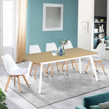 IDMarket - Table scandinave Extensible Inga 160-200 cm Plateau Bois Pieds Blancs