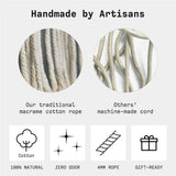 Macramé Corde Coton en Tissu Abat-Jour Plafond, Moderne Macramé Lampe Lustre LumièRe Confortable, BOHO-Chic TisséS à La Main Maison Décor Suspendu, Lampes D'éClairage pour Enfants,W11.8''xH23.6''