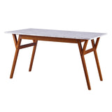 Versanora - Ashton rectangulaire à Manger Faux marbre Table- / Noyer VNF-00079W
