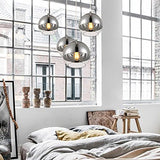 Huahan Haituo Abat-jour Moderne Cuivre Miroir Lustre Boule Suspension globe en Chrome avec fil 120CM,Diamètre (Semi-placage,15cm)