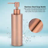 Fdit Distributeur de Savon en Acier Inoxydable Cuisine Salle de Bains Comptoir Pompe à Main Liquide Bouteille Rose Gold(350ML)