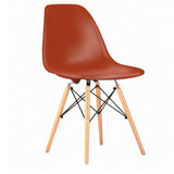 Decopresto 2 x Chaise Design Scandinave Haut: 48 Orange Vintage Pieds Bois Naturel DP-DSWL48-OV-2