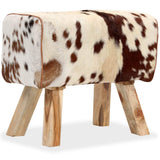 Tidyard Tabouret de Bar | Tabouret de Salon en Cuir Véritable de Chèvre 60 x 30 x 50 cm