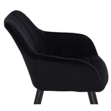 WOLTU Lot de 2 Chaises de Salle à Manger avec accoudoirs, Chaise de Salon Structure en métal et Assise en Velours,Noir BH93sz-2
