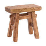 DESIGN DELIGHTS Tabouret en bois rustique vintage 40" | Bois dur recyclé, 43 x 45 x 27 cm (H x l x P) | Tabouret en bois massif, tabouret | Couleur : 08 miel ciré