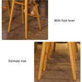 DJ Tabouret de Bar Chaise de Salle à Manger en Bois composée de 2 pièces, siège Ergonomique avec Tapis antidérapant pour Repose-Pieds - Balcon du comptoir du café, Couleur Bois (39 * 40 * 75cm)