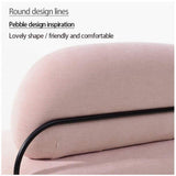 XZKHL Modern Accent Fabric Chair Einzelsofa Bequemer gepolsterter Sessel Wohnzimmermöbel, Keine Armlehne Schmiedeeisengestell, Pebble Design, Rosa, Einzelposition, Grün, Doppelplatz