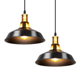 Albrillo Lot de 2 Suspension Luminaire Industrielle, Plafonnier Rétro en Noir Classique