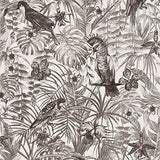Papier peint perroquet noir & blanc 372105 | Papier peint noir et blanc 37210-5 | Papier peint jungle intissé vinyle | Papier peint salon & chambre