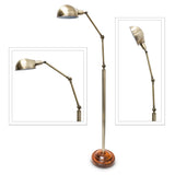Relaxdays-10018505 Lampe sur pied Lampadaire Design Industriel Métal/Bois 179 cm hauteur réglable métal bois