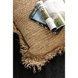 DANSMAMAISON Coussin Carre Raphia Naturel Small - L 45 x l 45 x H 15 cm