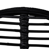 vidaXL 2X Chaise de Salle à Manger Rotin Naturel Noir Fauteuil Meuble de Salon