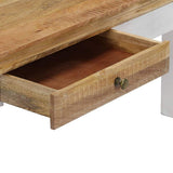 Tidyard Table Basse avec 1 Tiroir | Table Basse Rétro en Bois de Manguier Massif 110x50x40 cm