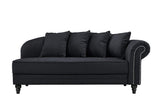 BHDesign Marie - Meridienne Moderne Antique - Velours - Coloris Noir