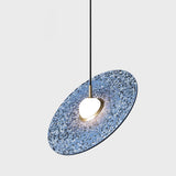 Nordic LED Suspension Suspension En Disque De Marbre Hauteur Réglable, Étude Loft Office Cafe Lampe De Salle À Manger Escalier Lampe Lampe De Chevet Couloir Lampe Deux Demi-Cercle Lustre Ø40cm 7W