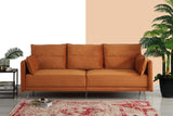 BHDesign Paul - Fauteuil Moderne Confortable - Velours - Coloris Camel