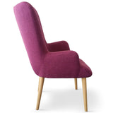 Menzzo Fauteuil scandinave Barkley Tissu Violet, 65x74x104 cm