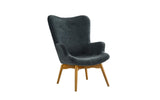 BHDesign Sylvia - Fauteuil Moderne scandinave - Velours - Coloris Gris foncé