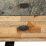 Festnight Bureau Vintage en Bois de Teck de Récupération Massif avec Tiroir 110 x 50 x 76 cm