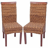 Mendler Lot de 2 chaises M45, Banane tressée, 47x54x93cn, Pieds Marrons