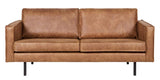 PEGANE Canapé 2,5 Places en éco-Cuir Bronco Cognac, H 85 x L 190 x P 86 cm