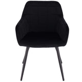 WOLTU Lot de 2 Chaises de Salle à Manger avec accoudoirs, Chaise de Salon Structure en métal et Assise en Velours,Noir BH93sz-2