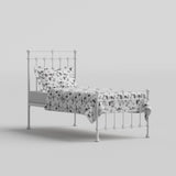 The Original Bed Co. Lit Metal Edwardian Cadre de Lit en Fer avec Sommier à Lattes en Bois 90 x 190 cm Blanc Satiné
