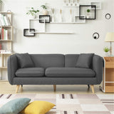 Canapé Paresseux Jambes en bois naturelles démontables de style nordique occasionnel de mode de dos / bras de sofa-lit faciles à se réunir Canapé Pliant Au Sol ( Color : Yellow , Size : Three person )