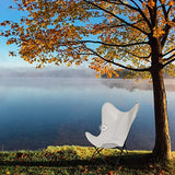 RAQI CRAFTS Chaise vintage en cuir de qualité supérieure fabriquée à la main avec cadre pliable - Chaise de salon rétro - Housse remplaçable - Blanc