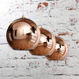 SYYSIGT Lustre moderne Salle à manger Lampe suspension, 3 lumières E27 Lampe suspendue, Cuivre rouge Gals Susts Pendentif à bille for restaurant, café, bar