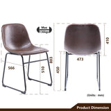 RFIVER Chaise de Salle à Manger de Style Vintage Confortable avec Siège en Cuir PU et Base en Métal Robuste pour Cuisine Salon Lot de 2 Brun BS1003