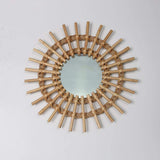 Sue Supply Rotin Innovante Maquillage Rond Miroir Art Décoration Dressing Salle De Bains Miroir Tenture Murale