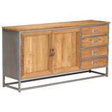 vidaXL Buffet Teck Recyclé et Acier Vaisselier Bahut Commode Rangement