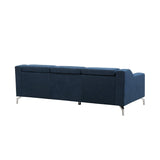 Canapé d'angle en Velours Bleu Marine GLOSLI