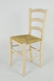 Tommychairs Chaise du Design - Set de 2 chaises Venice pour la Cuisine et la Salle à Manger, avec Structure en Bois, Coleur Aniline Blanche et Assise en Paille