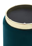 Suhu Pouf Tabouret Velours Coiffeuse Repose Pied Rond de Salon Design Chaise Moderne Siège Vintage Deco Bas en Métal Gold Vert