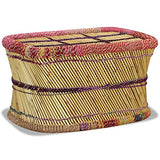 Tidyard Table Basse de Salon | Table d'appoint | Table Basse Bambou avec Tissés Chindi Multicolore 78 x 50 x 45 cm
