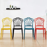 LXQGR Chaise empilable à dossier haut avec accoudoirs, siège en PP et PU de haute qualité, chaise empilable en plein air Bistrot en plein air Restaurant Cafe (Color : Yellow)